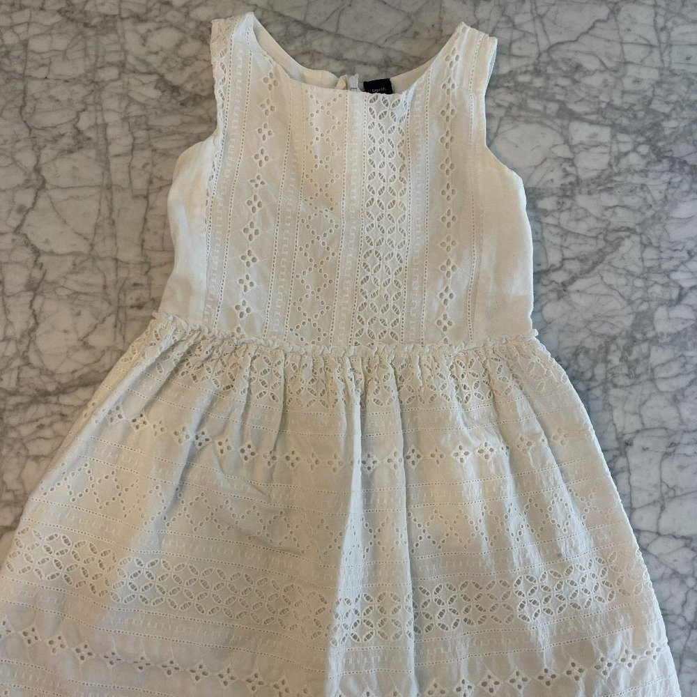GapKids White Eyelet Sleeveless Dress Girls Size 10